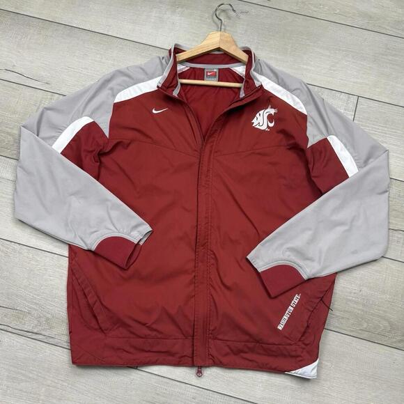 VTG Nike Team-Fit Storm Washington State Cougars Jacket Men’s M Windbreaker Red - Picture 1 of 10